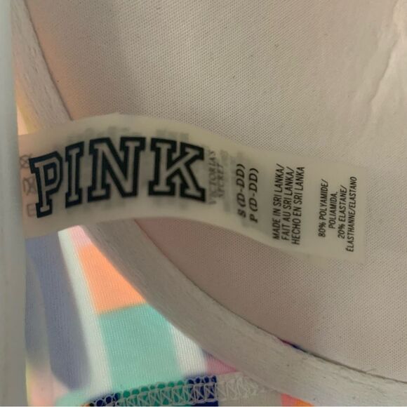 VICTORIA’S SECRET PINK Push Up Plunge Racerback Bikini Swim Top Small D DD - Picture 9 of 10